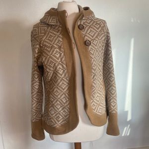 Marmot sweater cream brown button up longsleeve